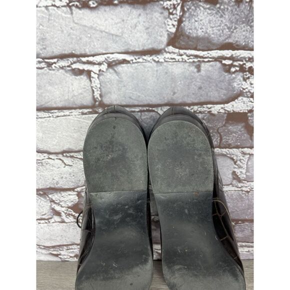 Joan & David Brown Aligator Embossed Leather Lace Oxfords Women Sz 8.5M US/39EU - Picture 8 of 16